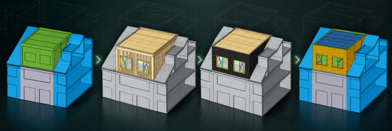 Houtconstructiemodel opnieuw opgebouwd van Cadwork naar Tekla Structures